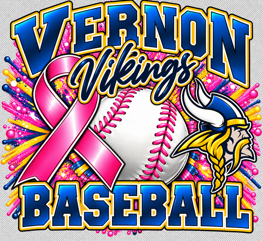 Vernon Vikings Breast Cancer Awareness T-Shirt