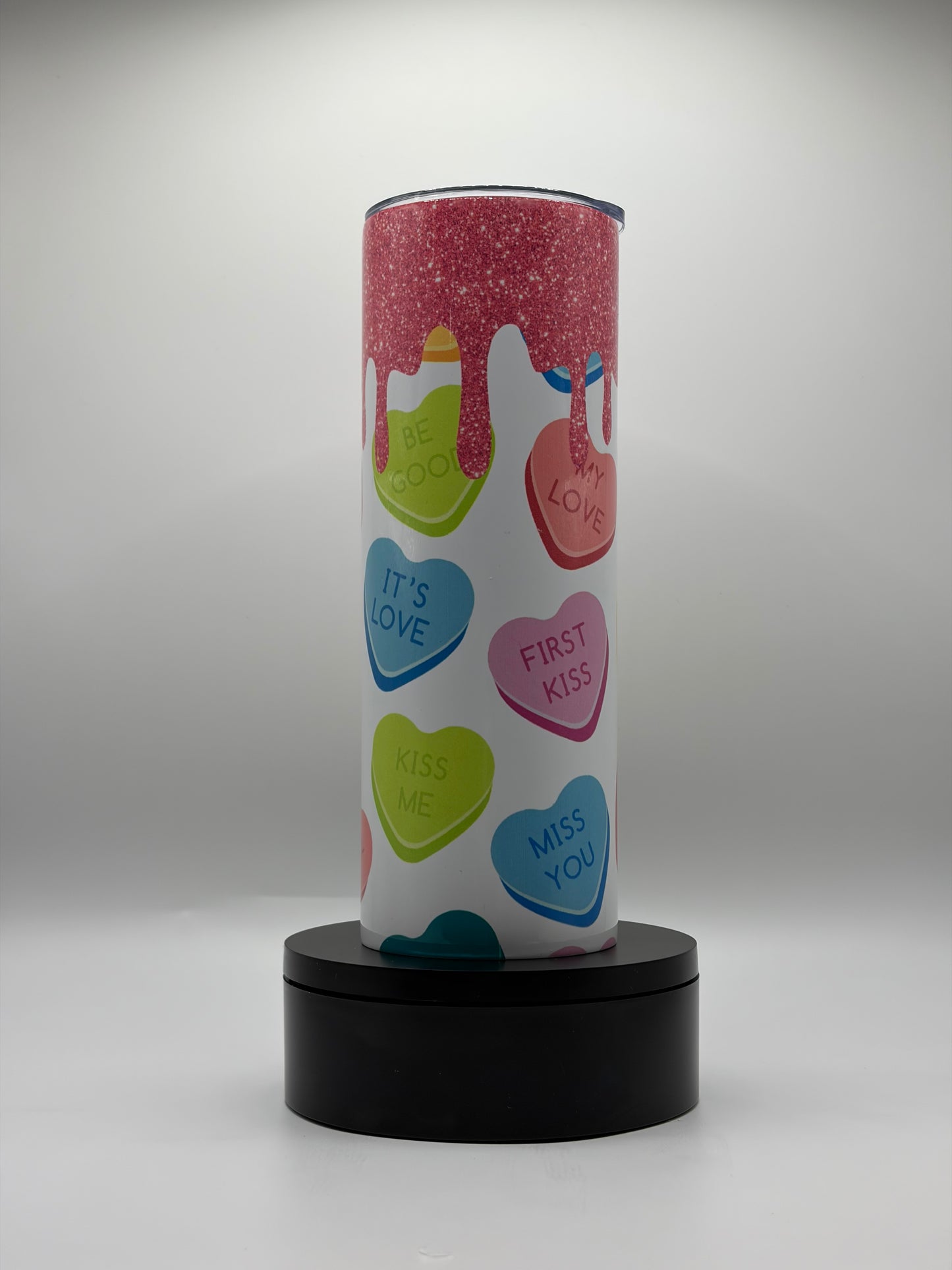 Valentine Candy Heart Drip 20oz Skinny