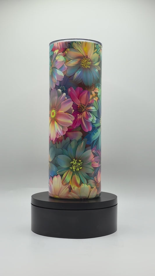 Rainbow Floral 20oz Skinny