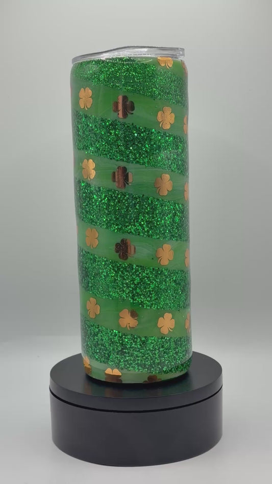 St. Patrick's Day Shamrock Slide 20oz Skinny